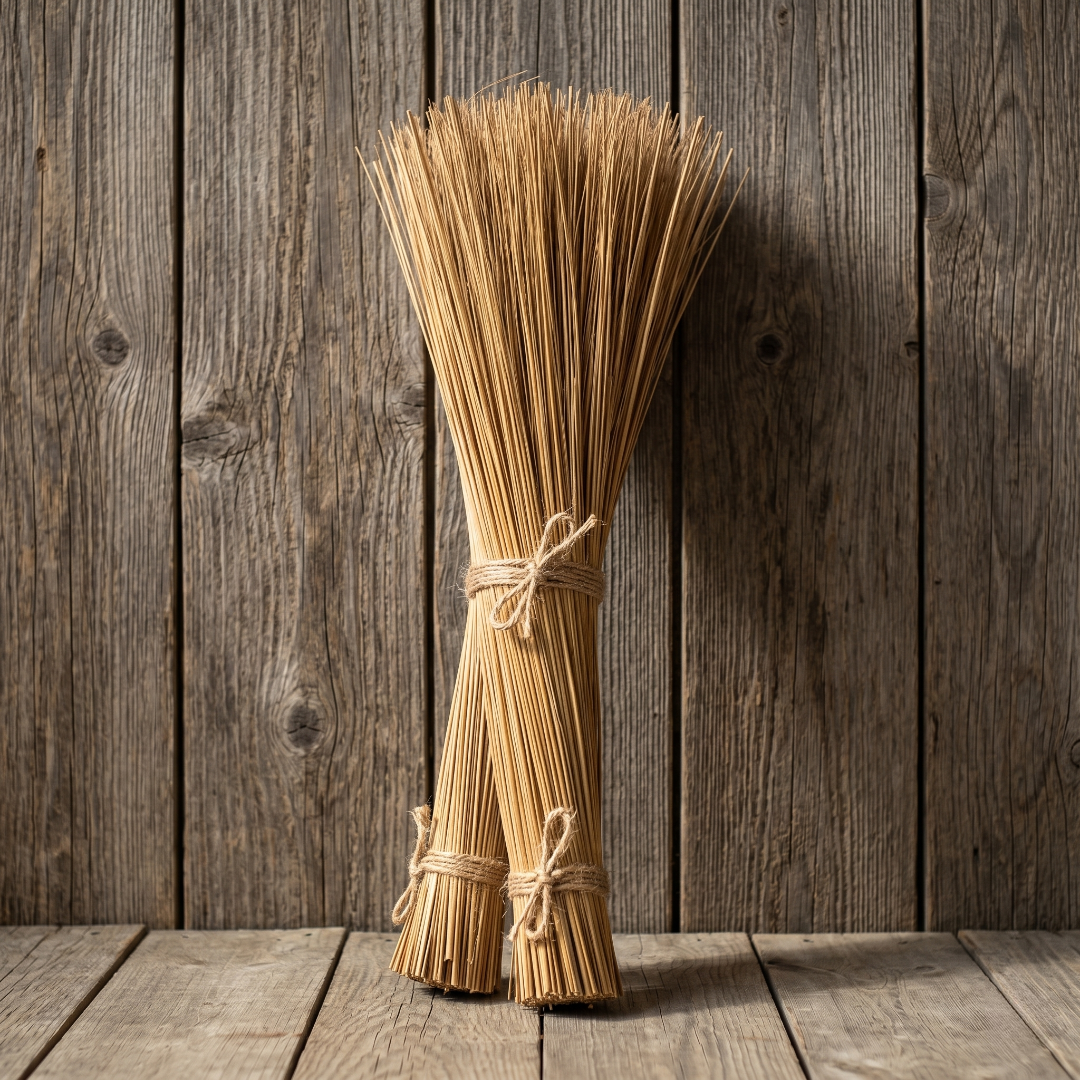 Coconut leaf brooms